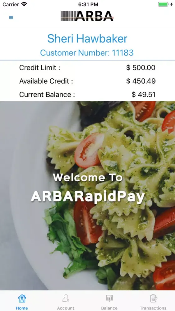 Tangkapan skrin ArbaRapidPay