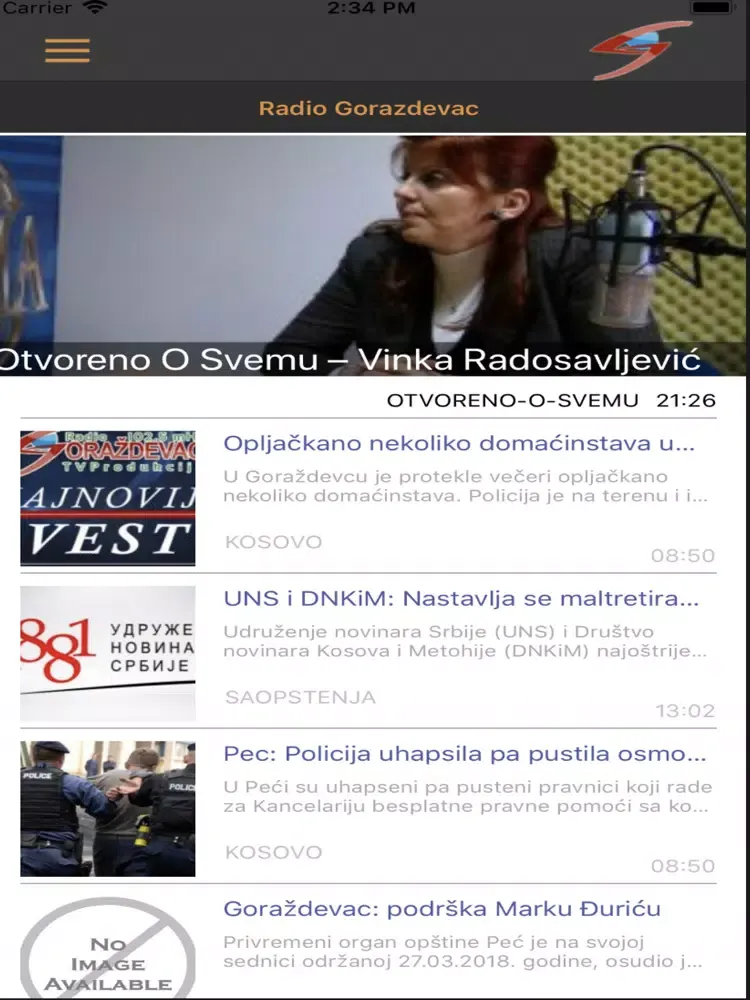 Radio Gorazdevac iPad  Ekran Görüntüleri