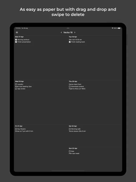 Captures d'écran de Weekly ToDo Notes iPad 