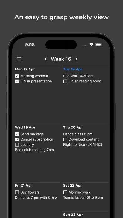 Captures d'écran de Weekly ToDo Notes
