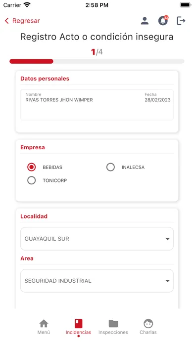 Tangkapan layar Administrativos AC