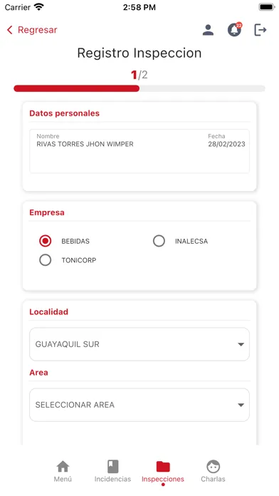 Tangkapan layar Administrativos AC