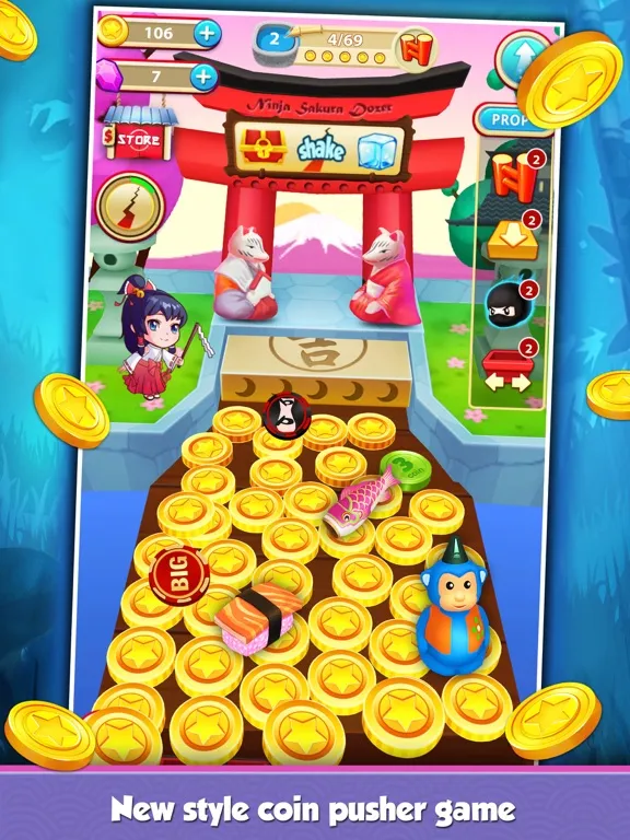 Captures d'écran de Coin Mania: Ninja Sakura Dozer iPad