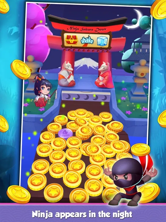 Captures d'écran de Coin Mania: Ninja Sakura Dozer iPad