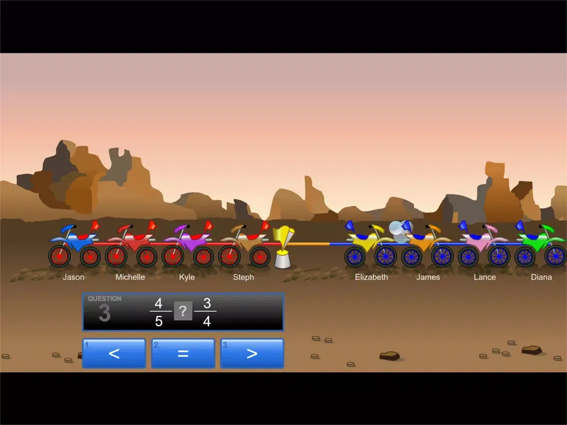 Zrzuty ekranu Dirt Bike Comparing Fractions iPad 
