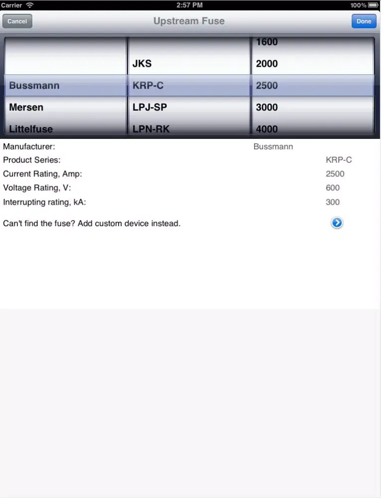 Screenshot di Arc Flash Analytic iPad 