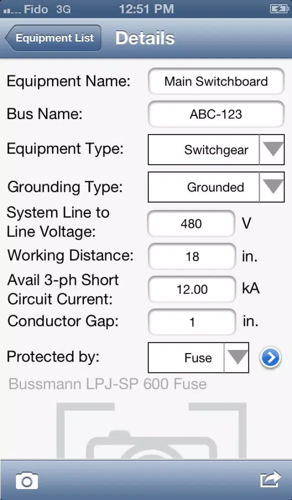 Screenshot di Arc Flash Analytic