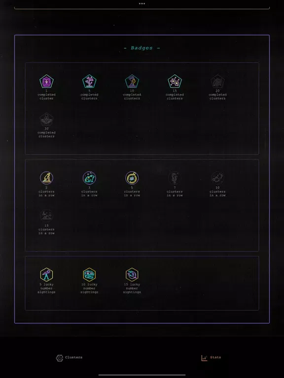 Capturas de tela do Synchronicity Clusters iPad 