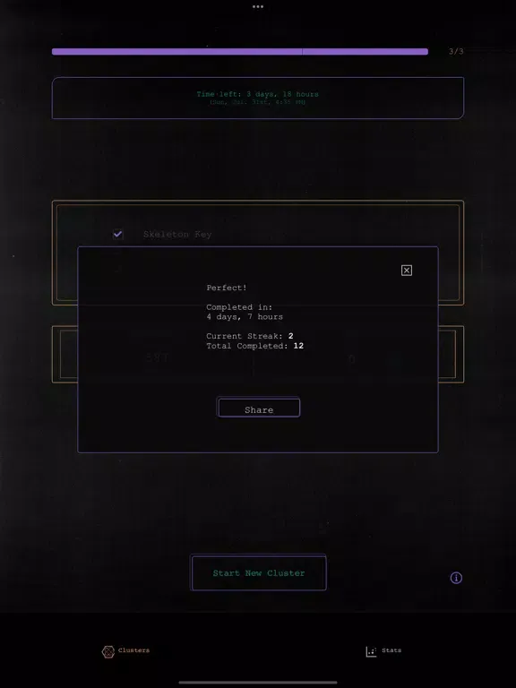 Capturas de tela do Synchronicity Clusters iPad 