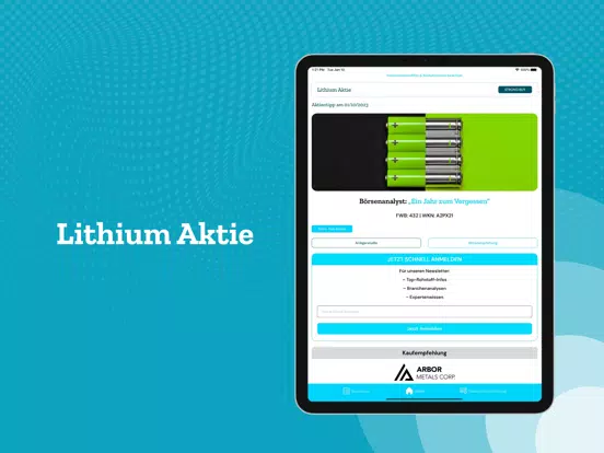 ภาพหน้าจอของ Lithium Aktie iPad 