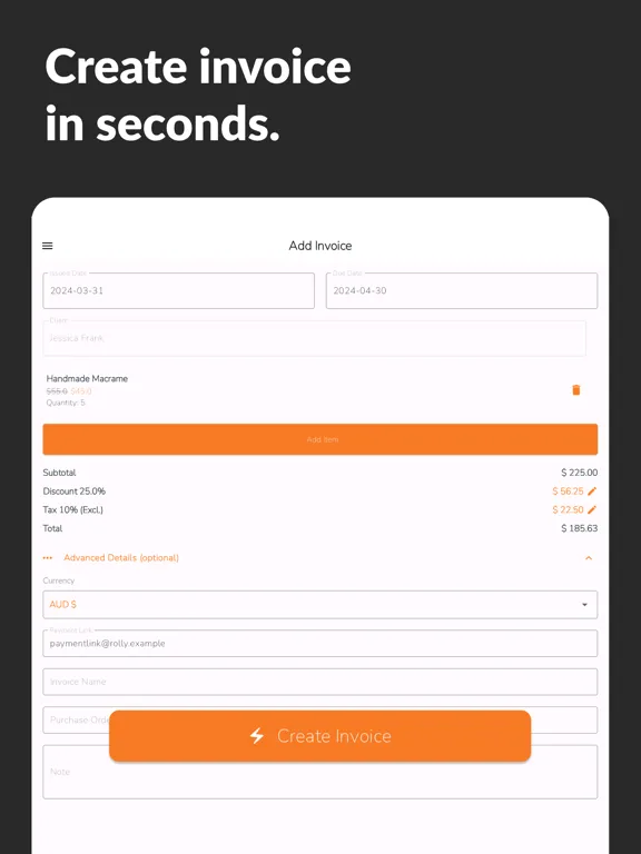 Rolly - Small Business Tools iPad  سکرین شاٹس