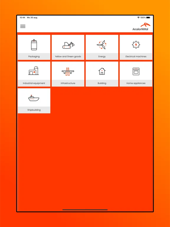 Zrzuty ekranu ArcelorMittal EU Steel Advisor iPad 