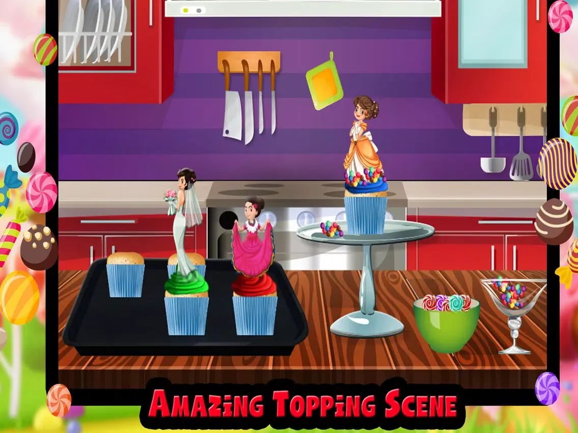 Zrzuty ekranu Rainbow Doll Cupcake Maker Sim iPad 