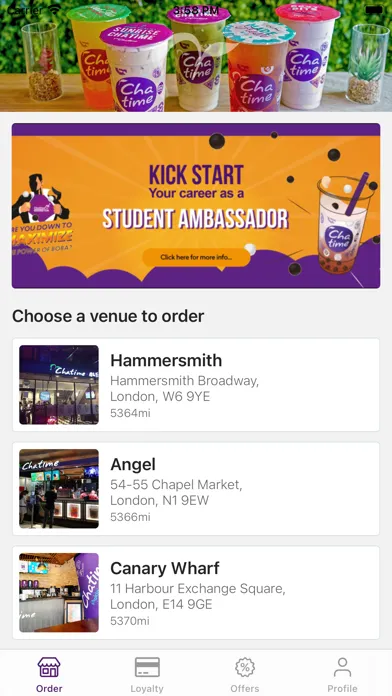 Tangkapan skrin Chatime U.K.