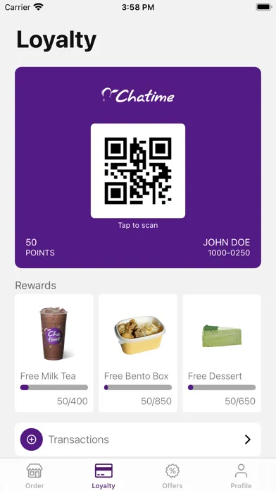 Tangkapan skrin Chatime U.K.