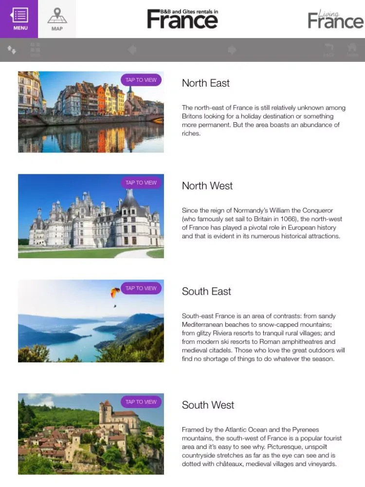صور B&B and Gîtes Rentals in France iPad 