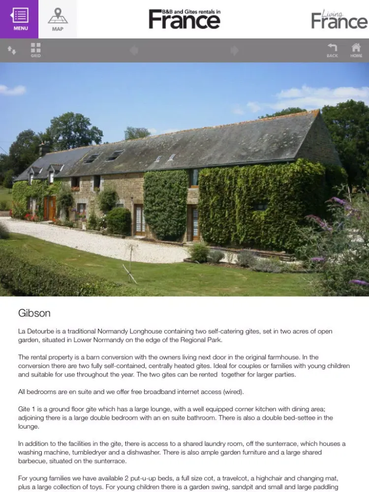 صور B&B and Gîtes Rentals in France iPad 