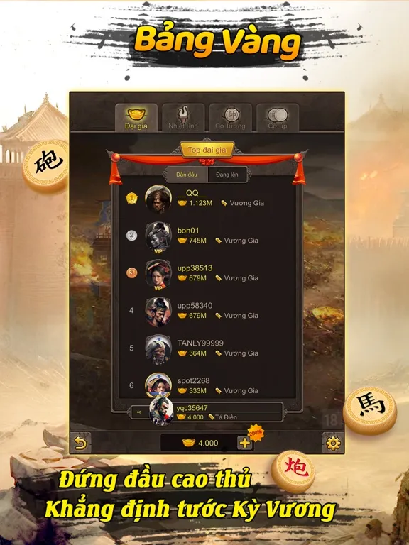 Zrzuty ekranu Cờ Tướng Cờ Úp Online Kỳ Vương iPad 