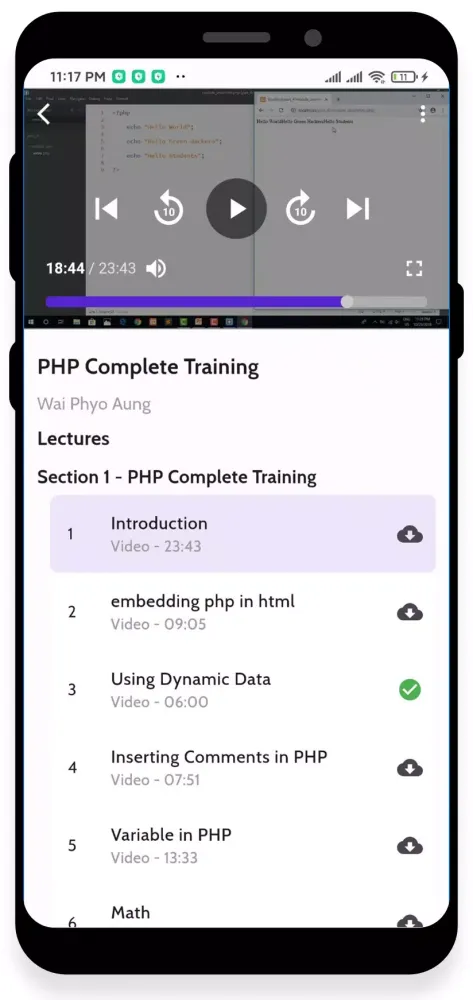 Next Learning Screenshots