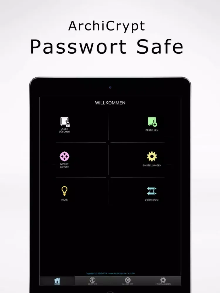 ArchiCrypt Passwort Safe iPad 應用截圖