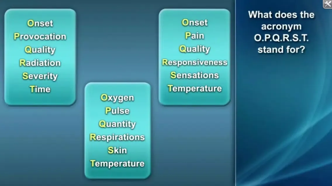 Secondary Assessment Medical Screenshots