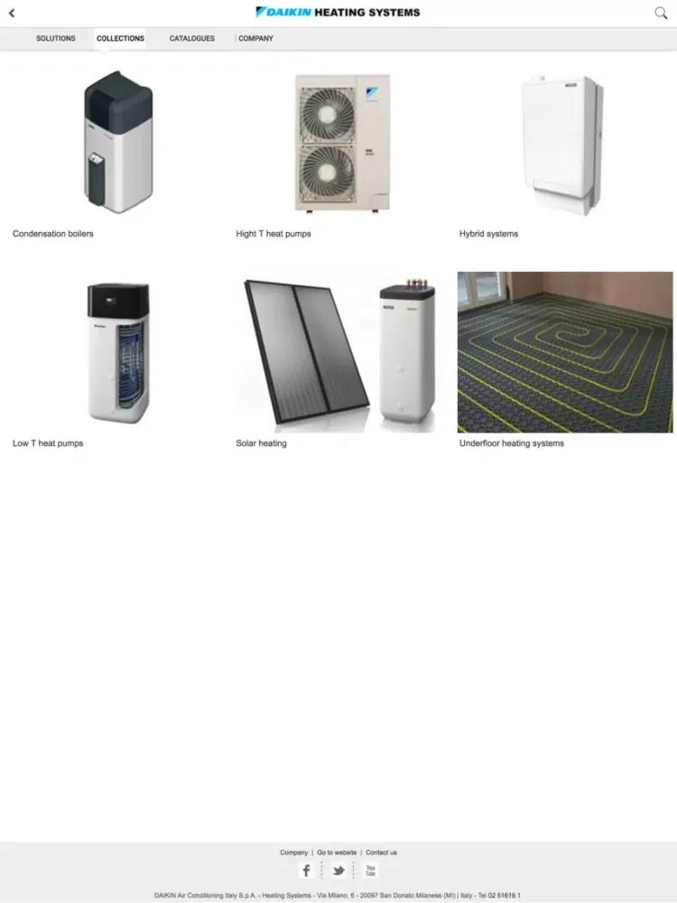 Tangkapan skrin DAIKIN HEATING SYSTEMS iPad 