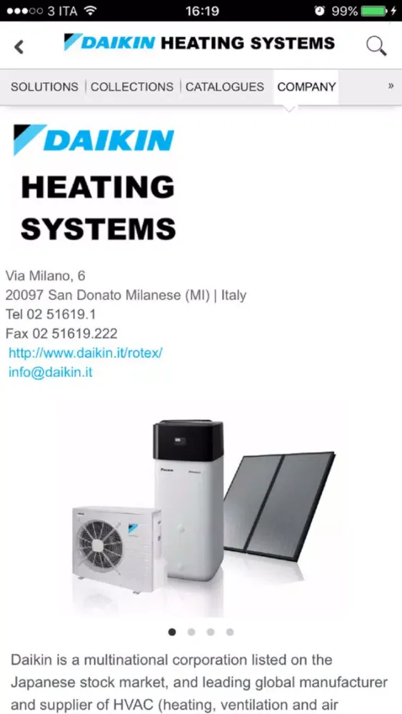 Tangkapan skrin DAIKIN HEATING SYSTEMS
