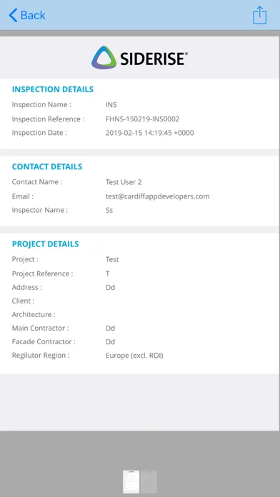 Tangkapan layar SIDERISE Inspector