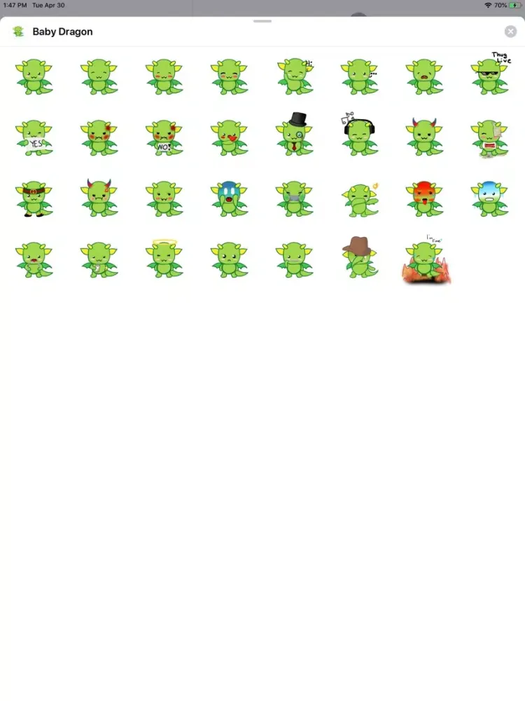 Baby Dragon Sticker Pack iPad  Screenshots