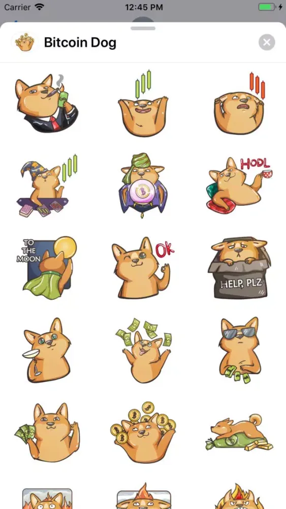 Bitcoin Dog Sticker Pack स्क्रीनशॉट