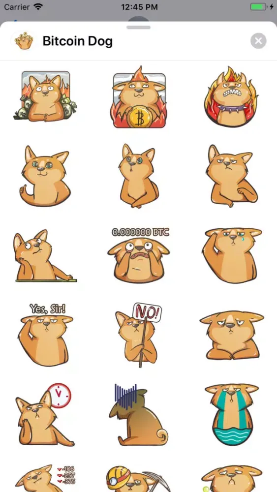 Bitcoin Dog Sticker Pack स्क्रीनशॉट