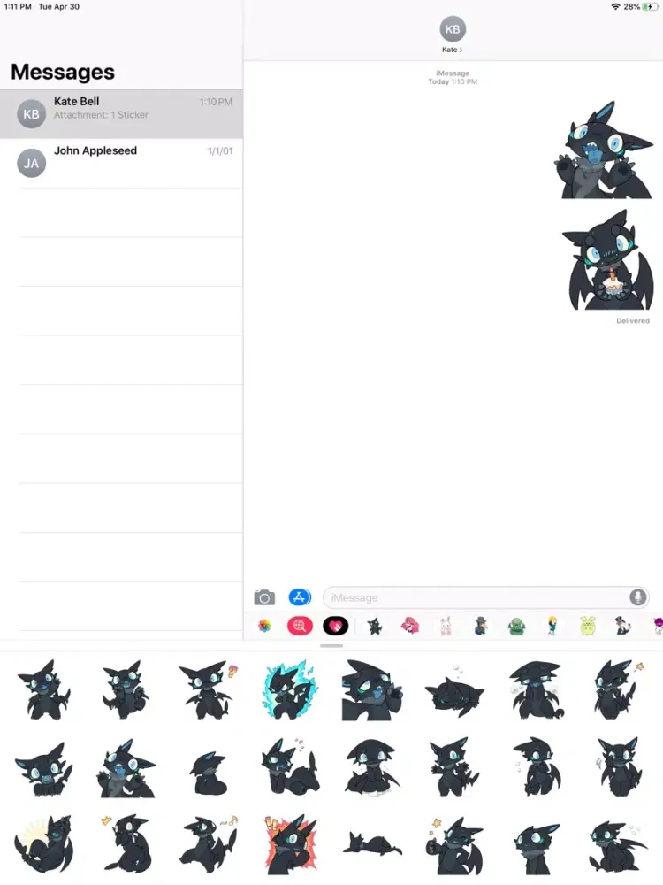Black Dragon Sticker Pack iPad 应用截图