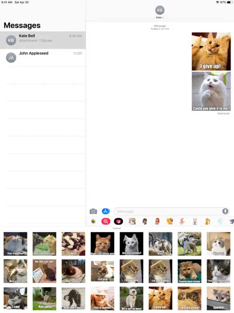 Capturas de tela do Cat Memes Sticker Pack iPad 