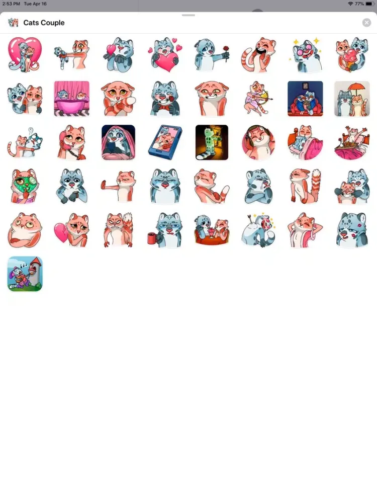 Zrzuty ekranu Cats Couple Sticker Pack iPad 