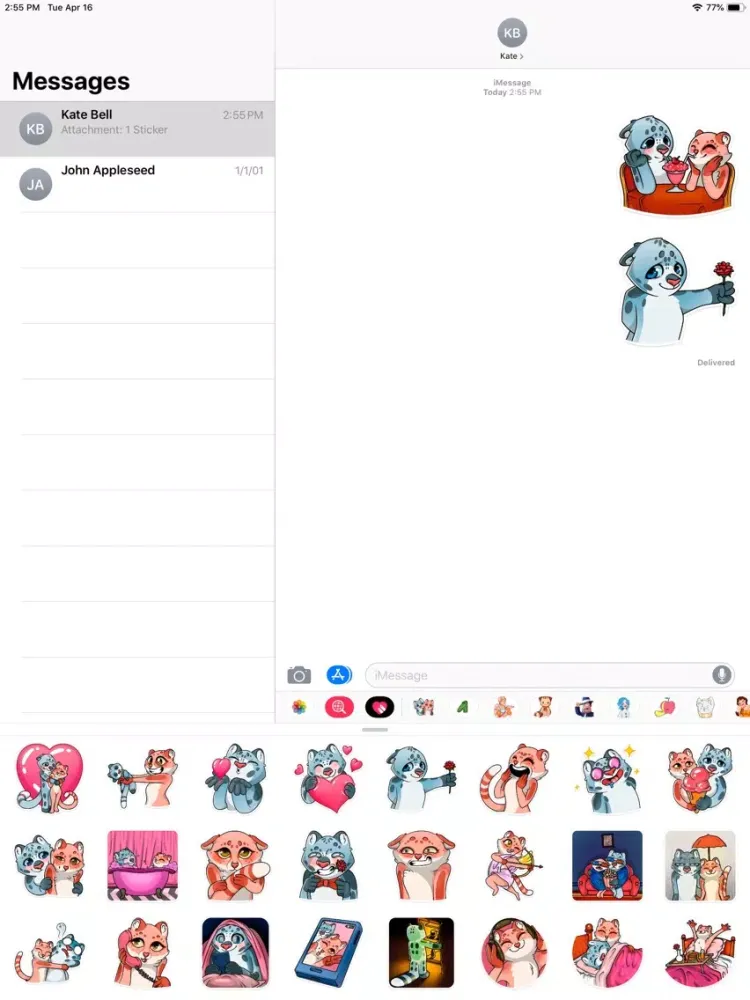 Zrzuty ekranu Cats Couple Sticker Pack iPad 