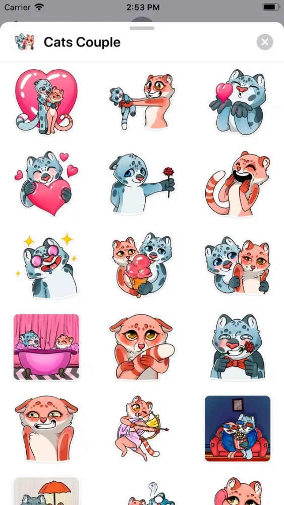 Zrzuty ekranu Cats Couple Sticker Pack