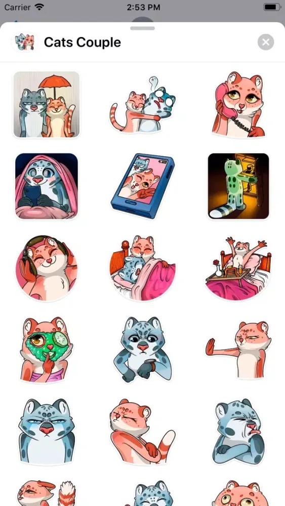 Zrzuty ekranu Cats Couple Sticker Pack