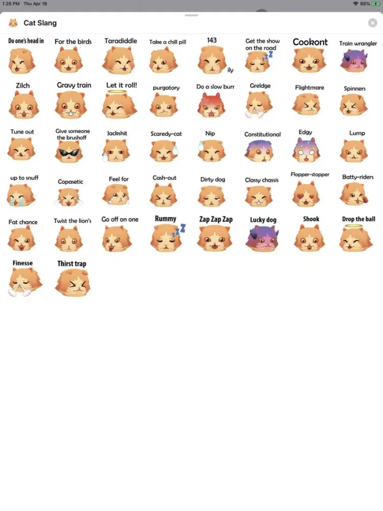 ภาพหน้าจอของ Cat Slang Sticker Pack iPad 