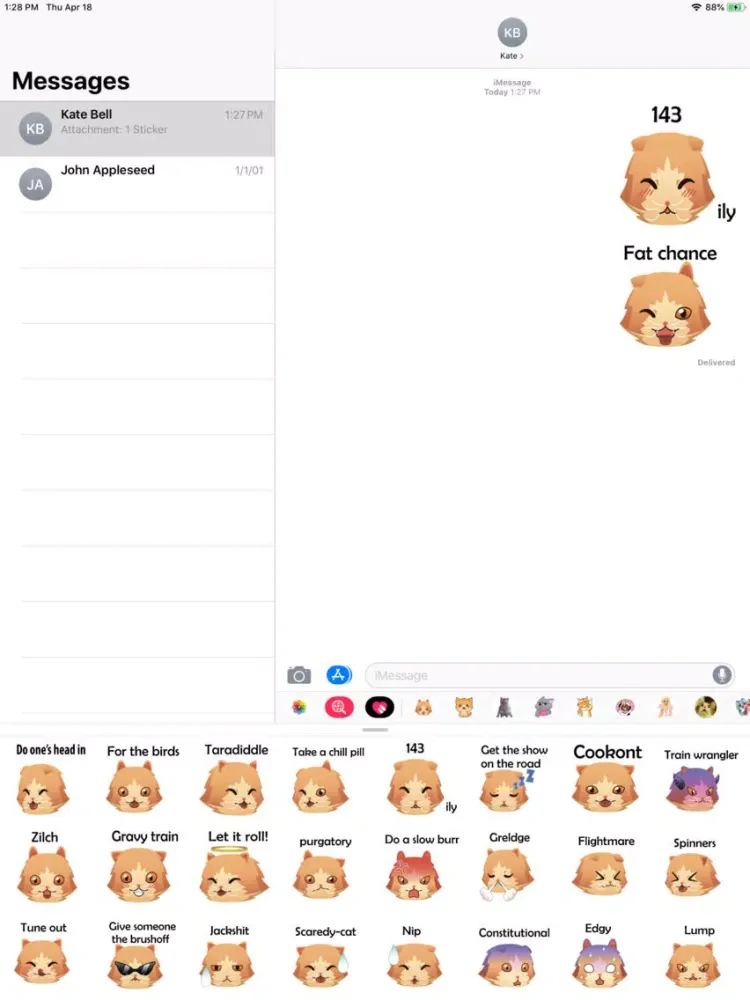 ภาพหน้าจอของ Cat Slang Sticker Pack iPad 