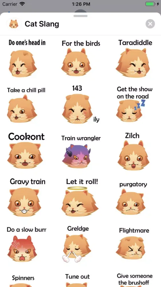 ภาพหน้าจอของ Cat Slang Sticker Pack