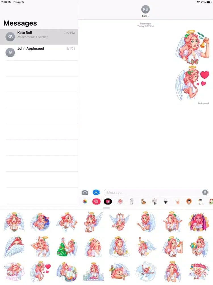 صور Christmas Angel Sticker Pack iPad 