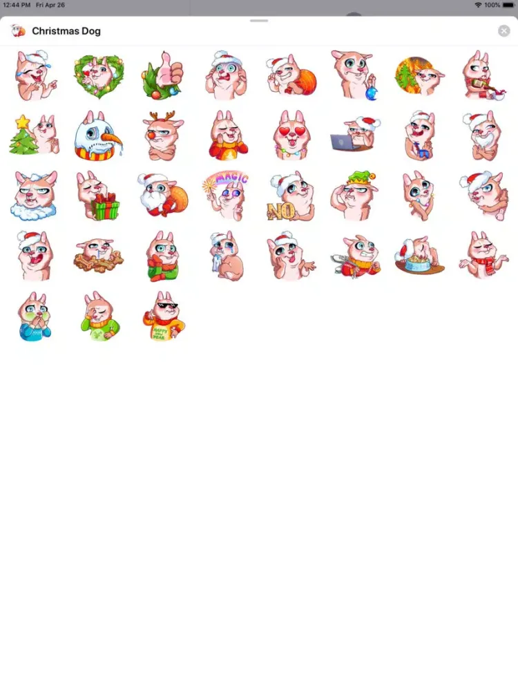 Tangkapan layar Christmas Dog Sticker Pack iPad 