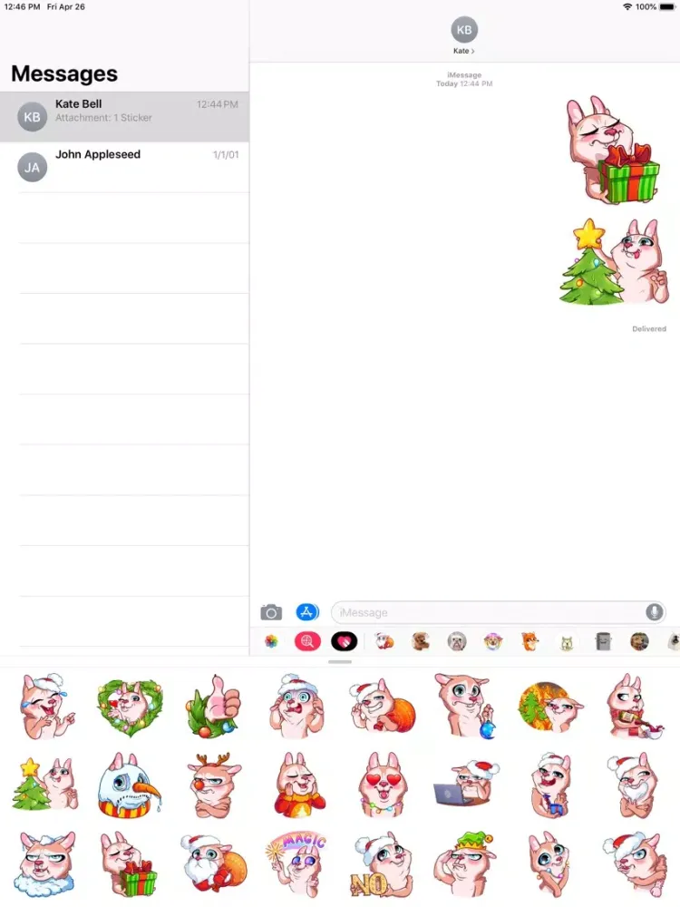 Tangkapan layar Christmas Dog Sticker Pack iPad 