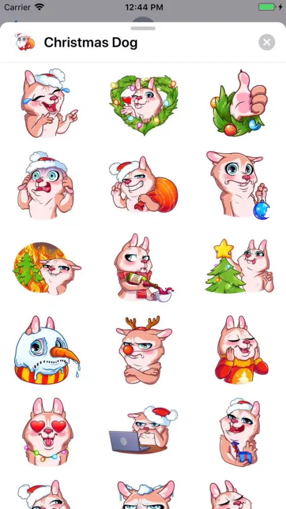 Tangkapan layar Christmas Dog Sticker Pack
