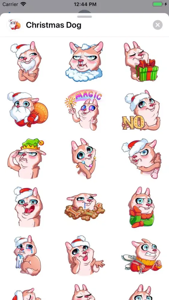 Tangkapan layar Christmas Dog Sticker Pack