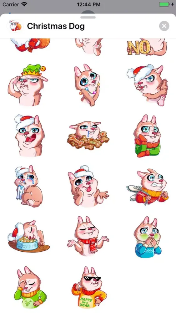 Tangkapan layar Christmas Dog Sticker Pack