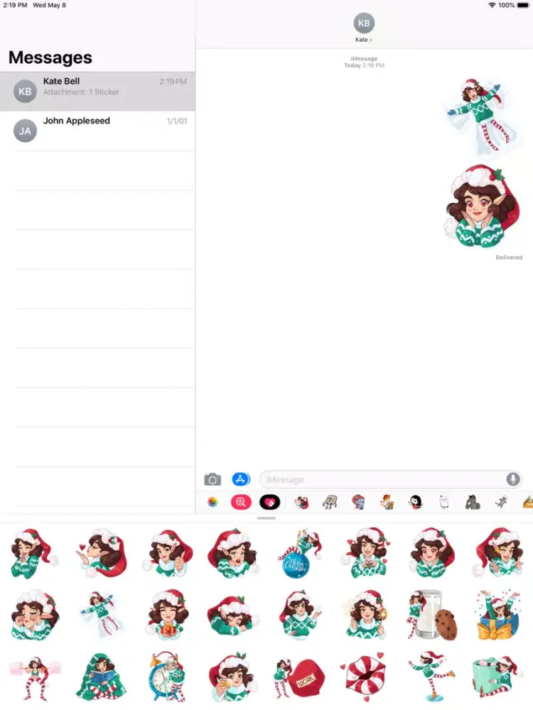صور Christmas Elf Sticker Pack iPad 