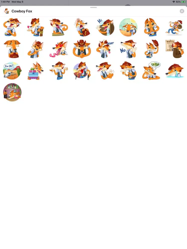 Cowboy Fox Sticker Pack iPad  스크린샷