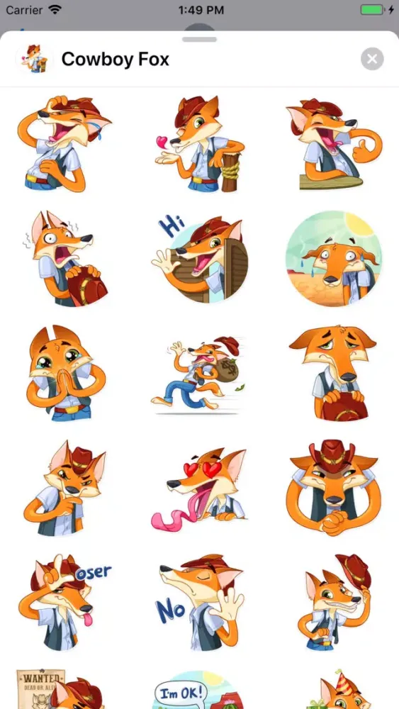 Cowboy Fox Sticker Pack 스크린샷