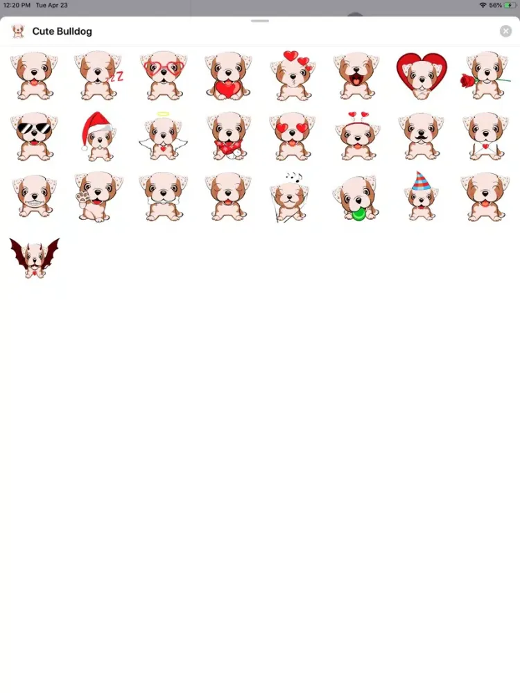 Cute Bulldog Sticker Pack iPad  سکرین شاٹس